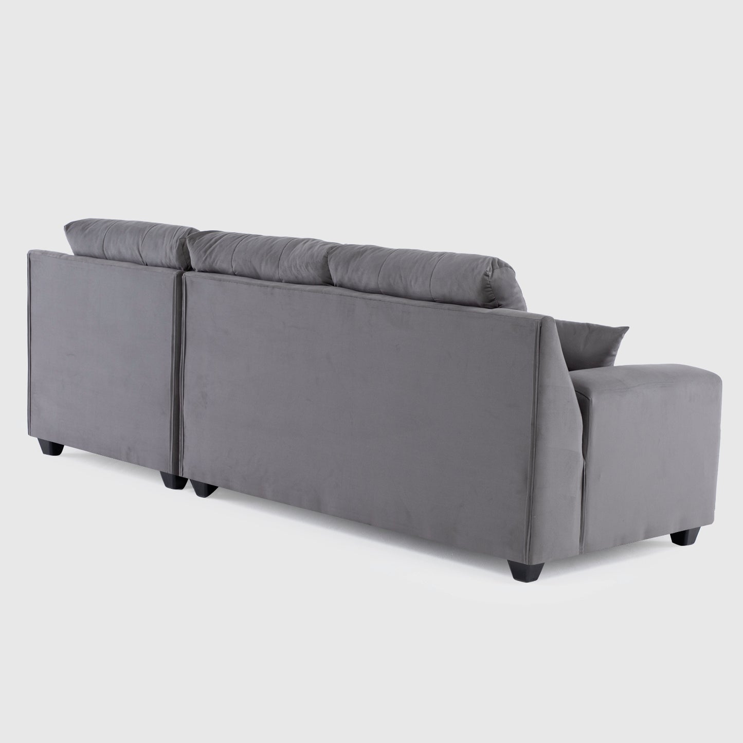 Seccional Dubai XS Derecho en Velvet Gris – Elegancia Compacta y Máximo Confort
