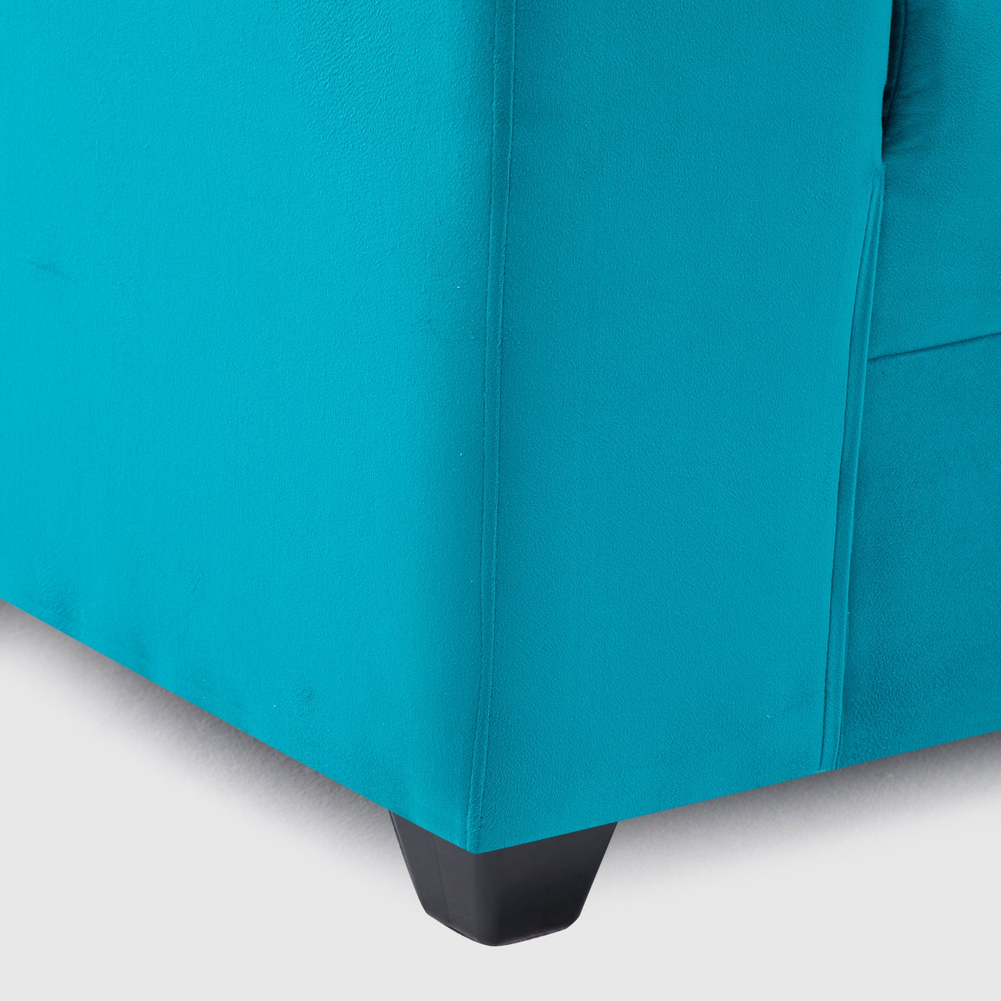 Seccional Dubai XS Derecho en Velvet Turquesa – Elegancia Compacta y Máximo Confort