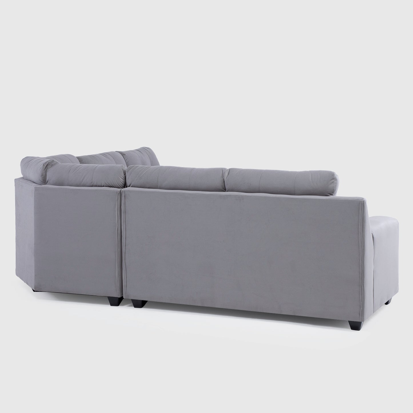 Seccional Nápoles Curvo Velvet Gris – El sofá que tu hogar está esperando