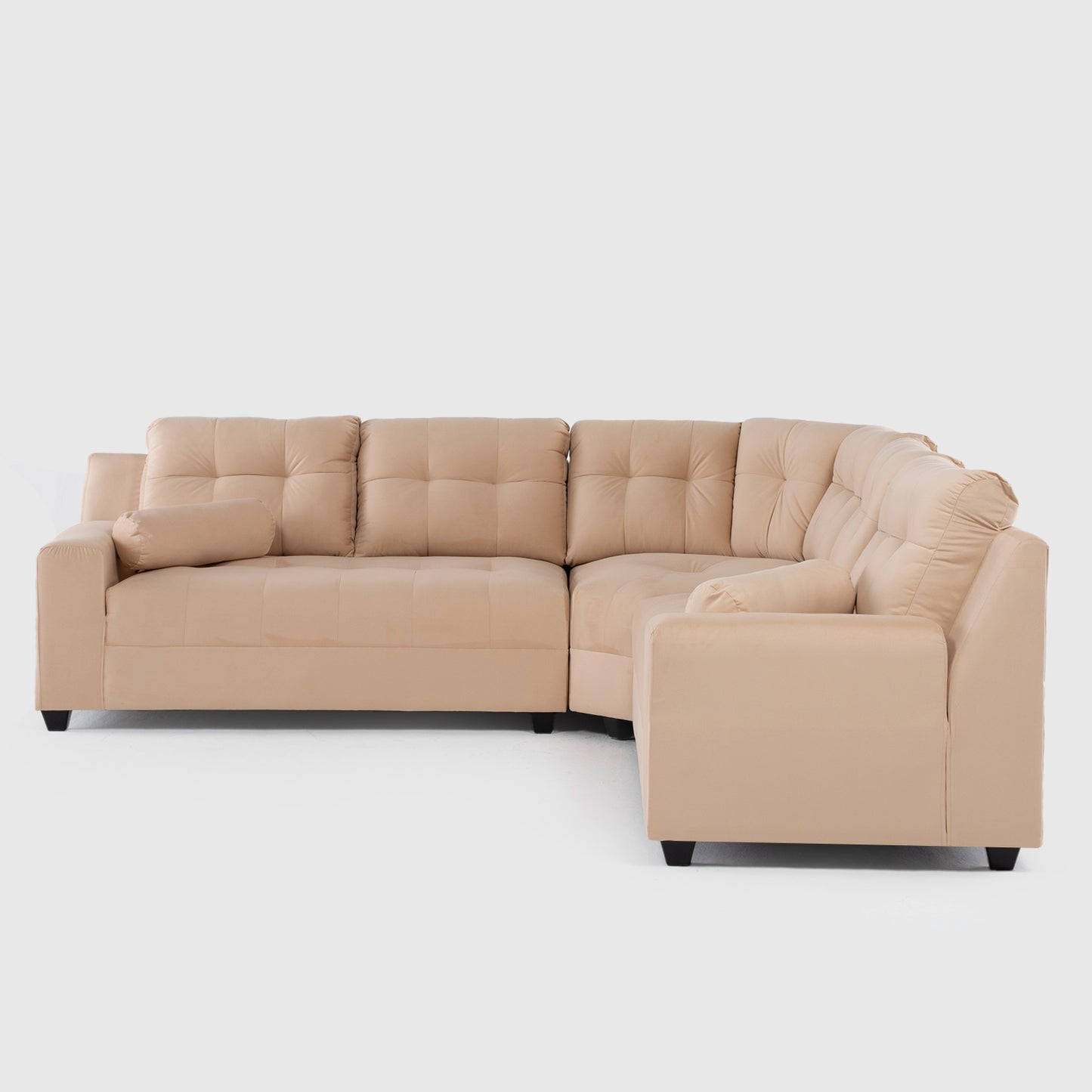 Seccional Nápoles Curvo Velvet Beige – El sofá que tu hogar está esperando