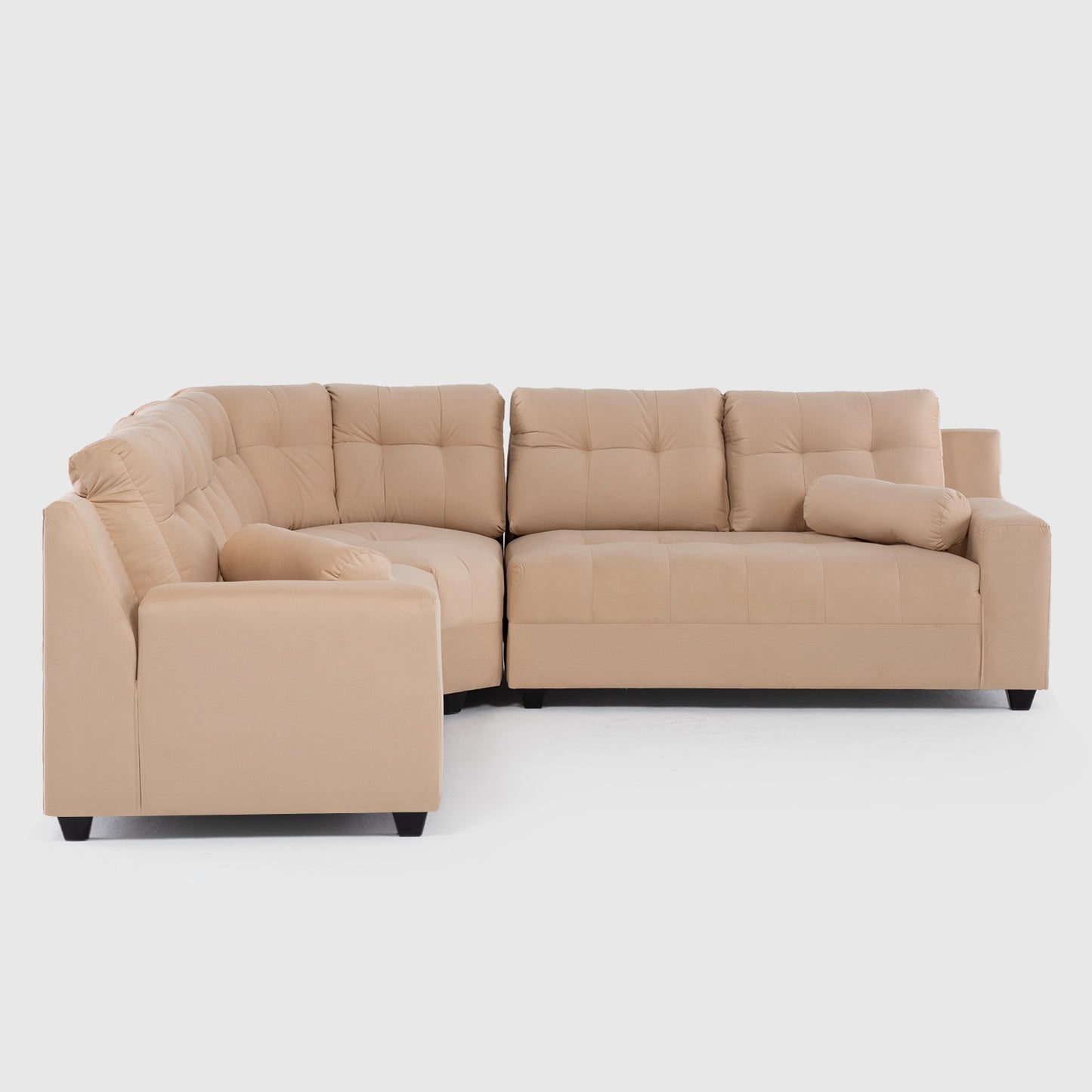 Seccional Nápoles Curvo Velvet Beige – El sofá que tu hogar está esperando