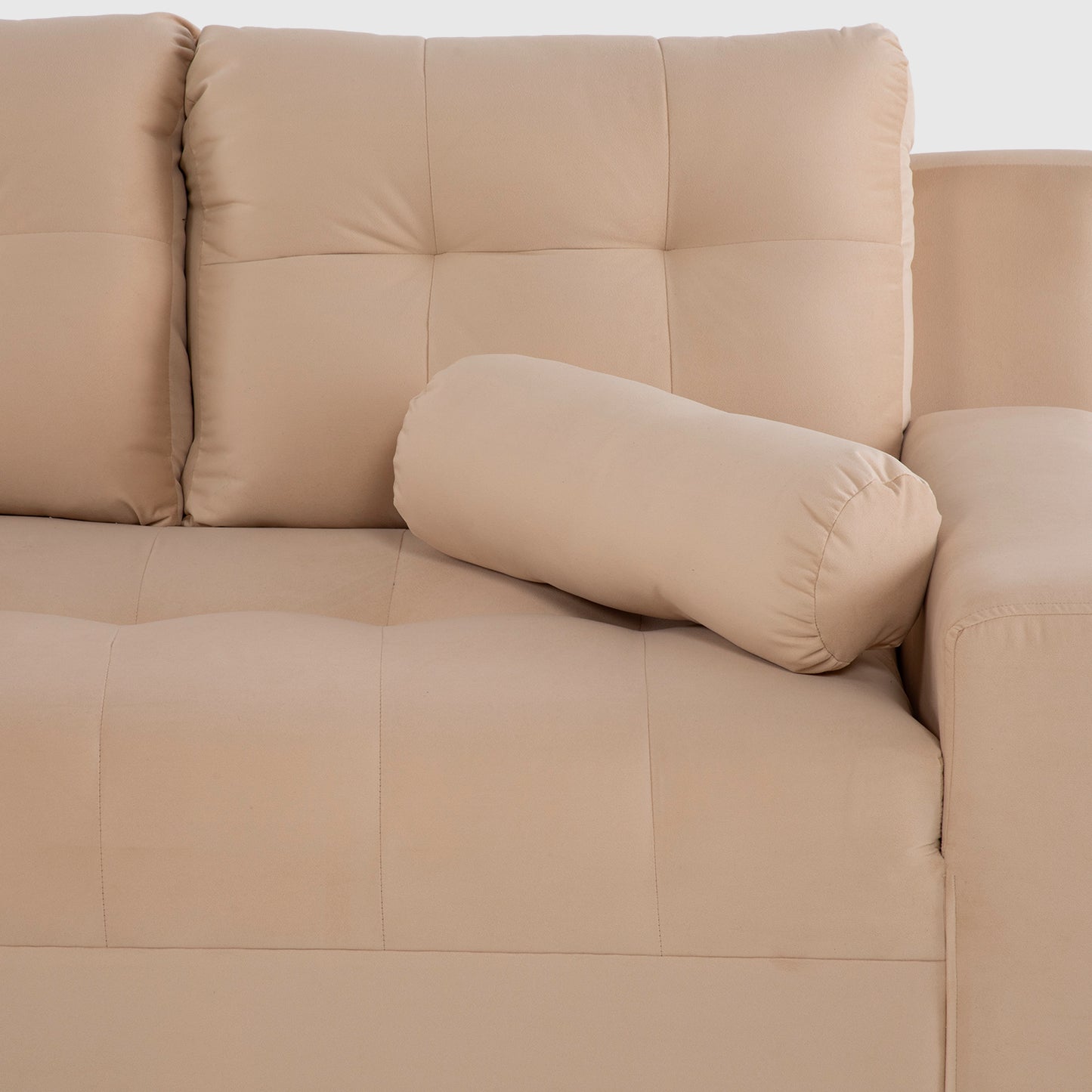 Seccional Nápoles Curvo Velvet Beige – El sofá que tu hogar está esperando