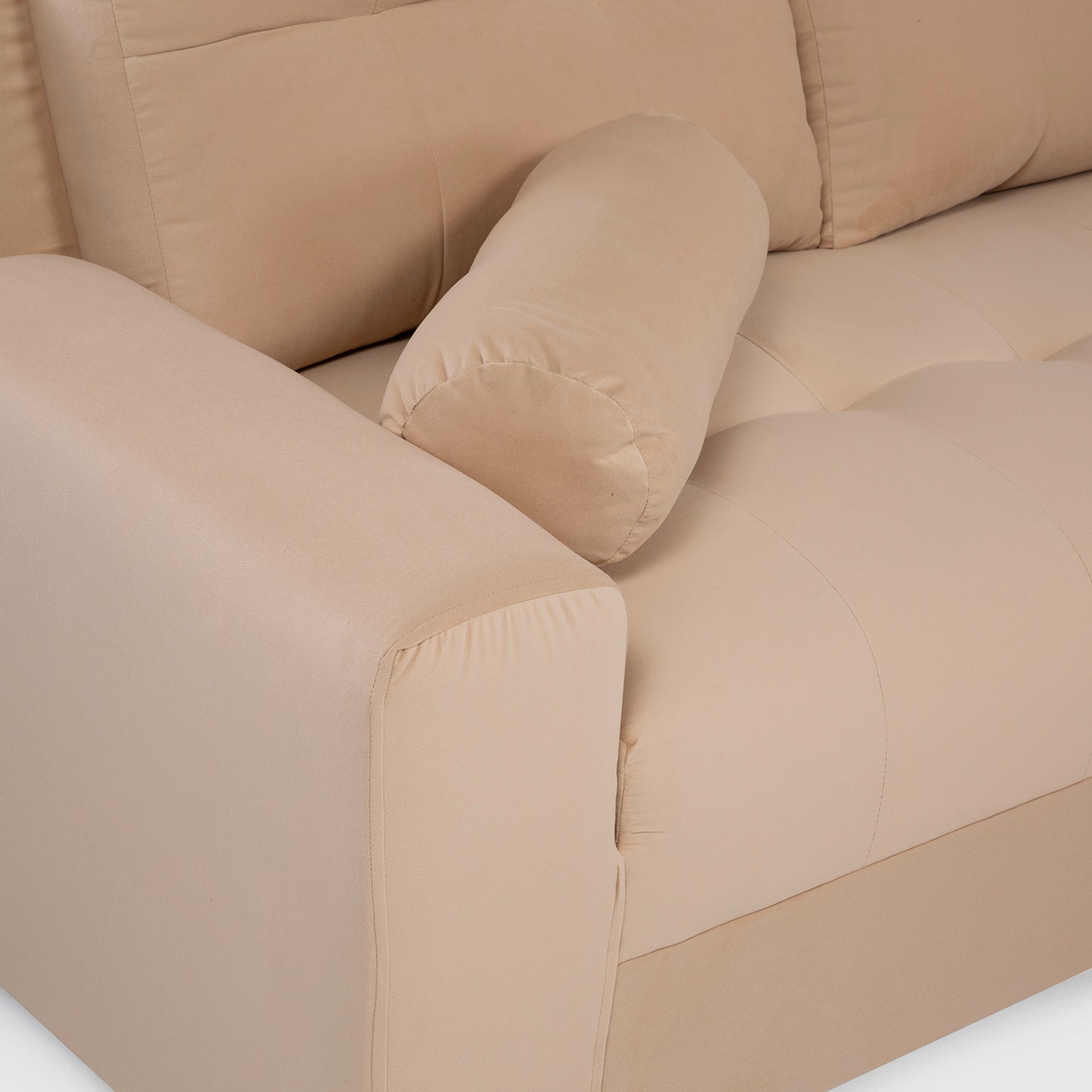 Seccional Nápoles Curvo Velvet Beige – El sofá que tu hogar está esperando