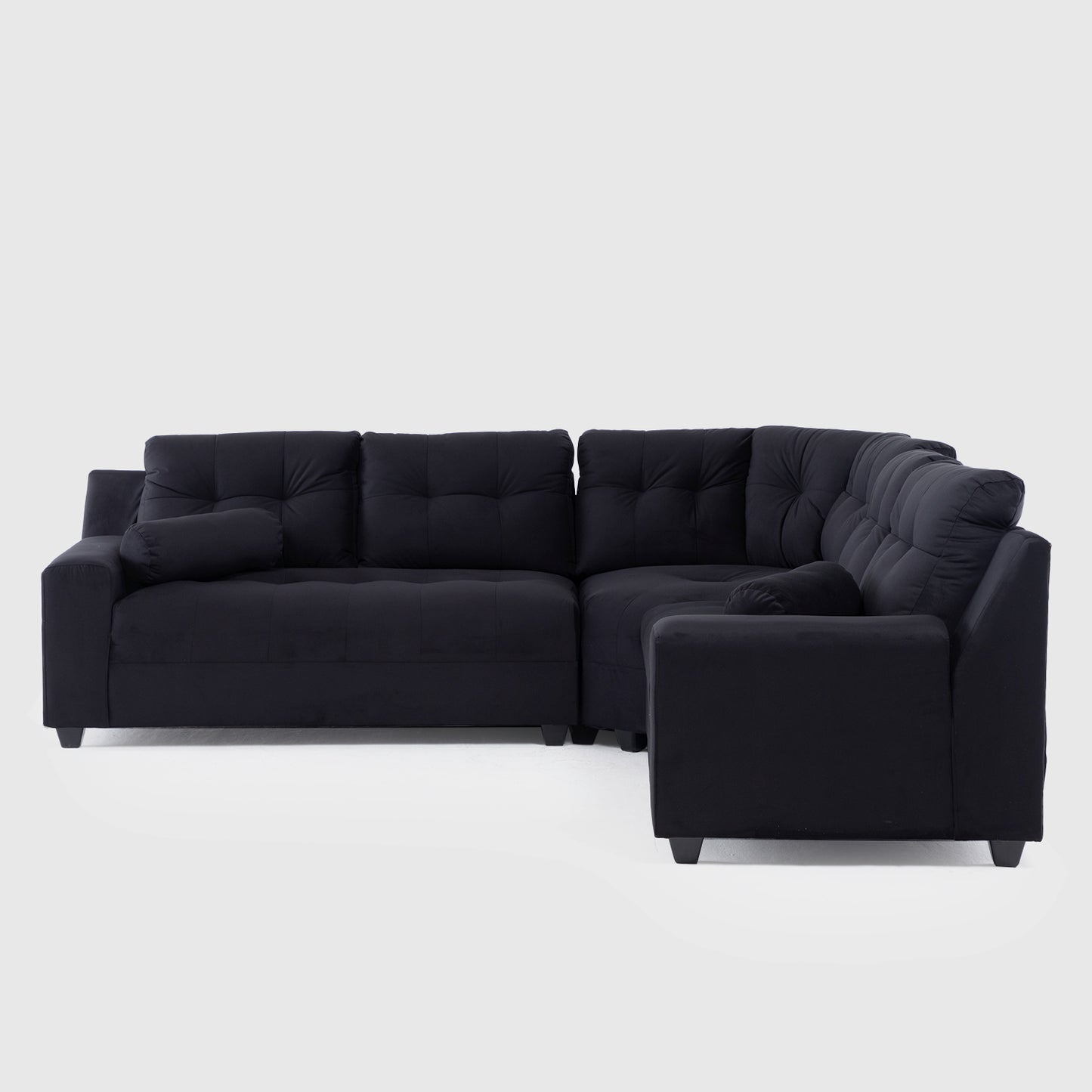 Seccional Nápoles Curvo Velvet Negro – El sofá que tu hogar está esperando