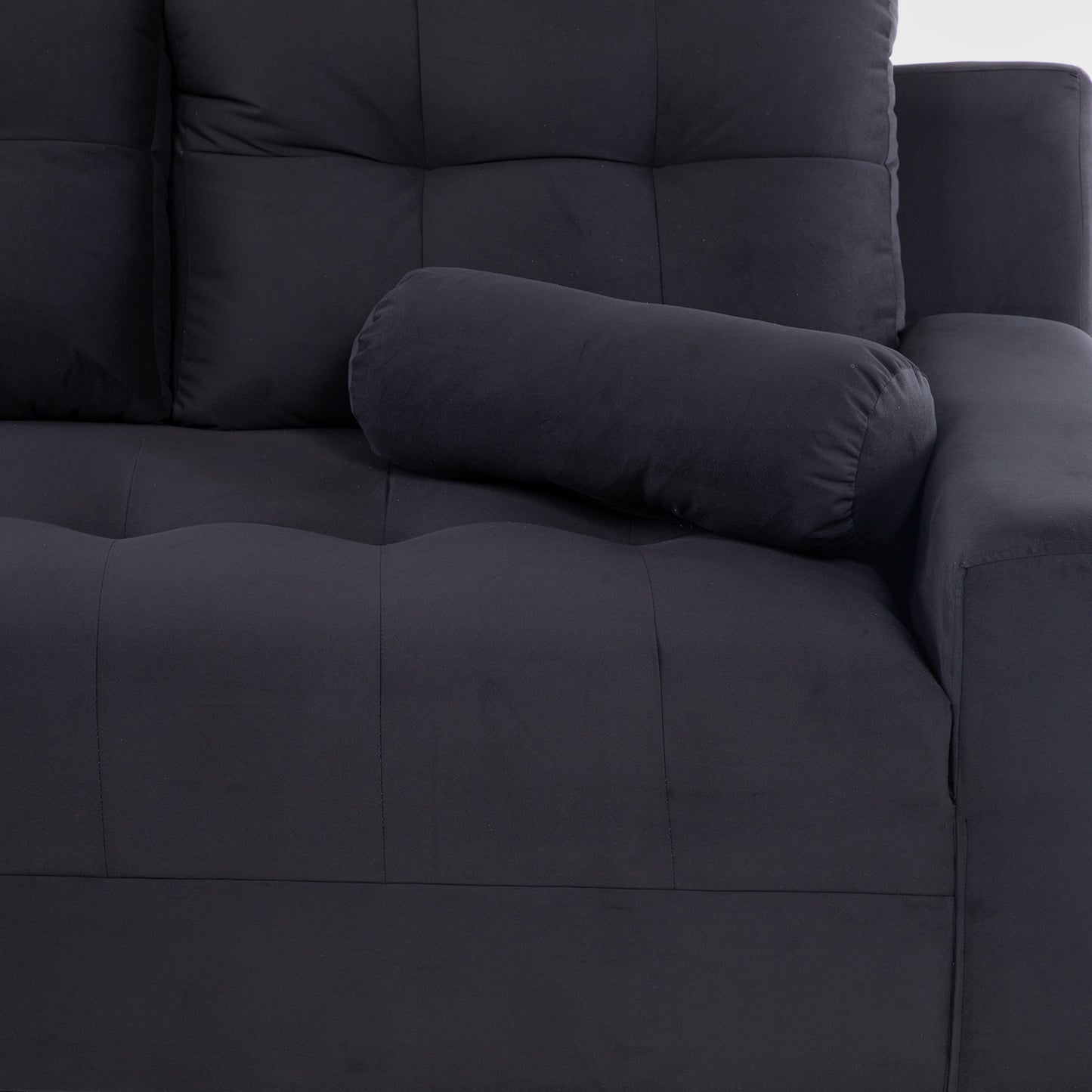 Seccional Nápoles Curvo Velvet Negro – El sofá que tu hogar está esperando