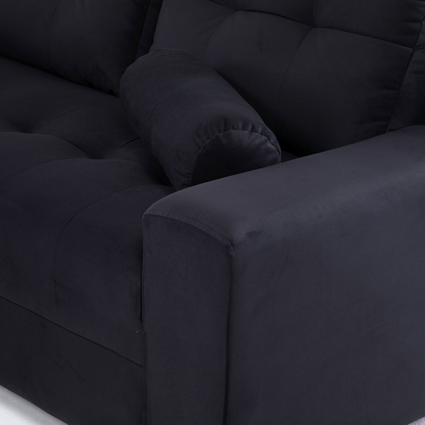 Seccional Nápoles Curvo Velvet Negro – El sofá que tu hogar está esperando