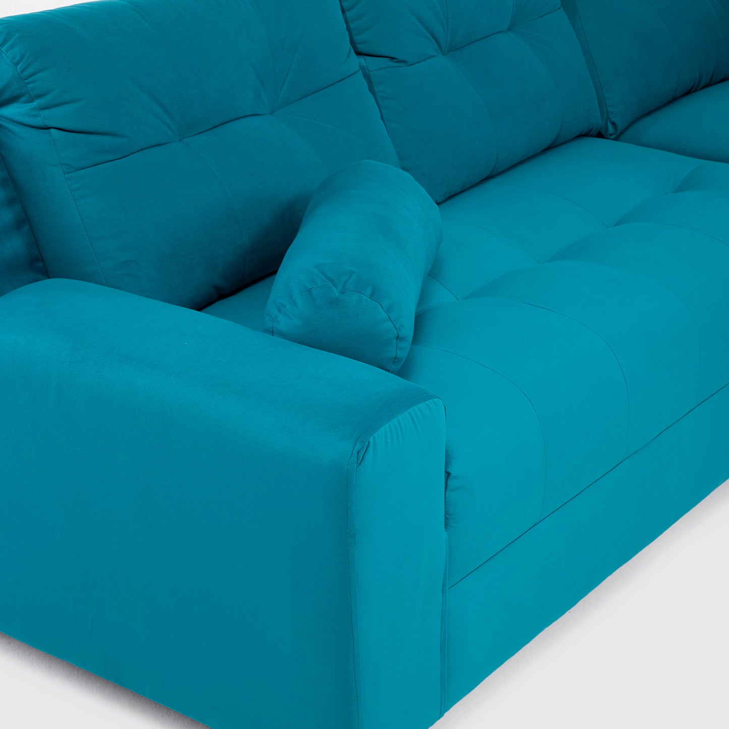 Seccional Nápoles Curvo Velvet Turquesa – El sofá que tu hogar está esperando