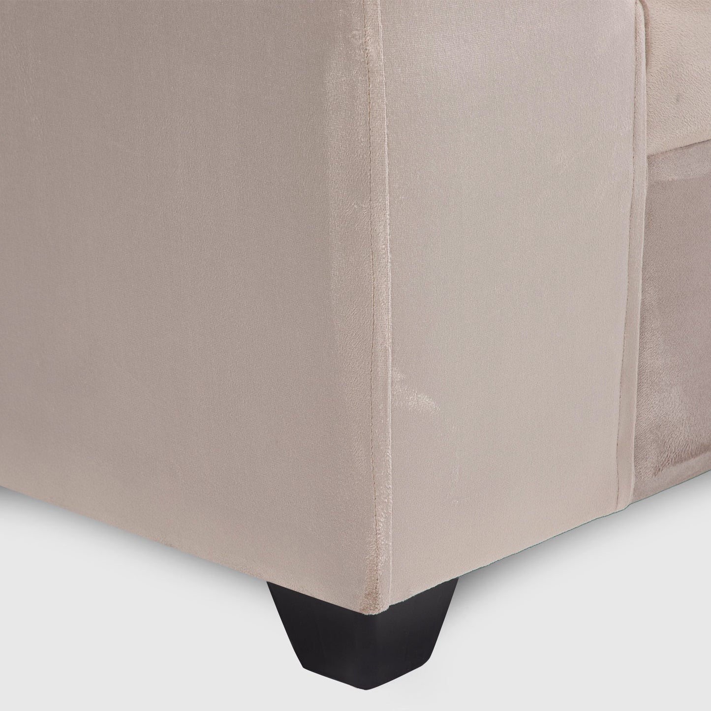 Seccional Dubai XS Derecho en Velvet Beige – Elegancia Compacta y Máximo Confort
