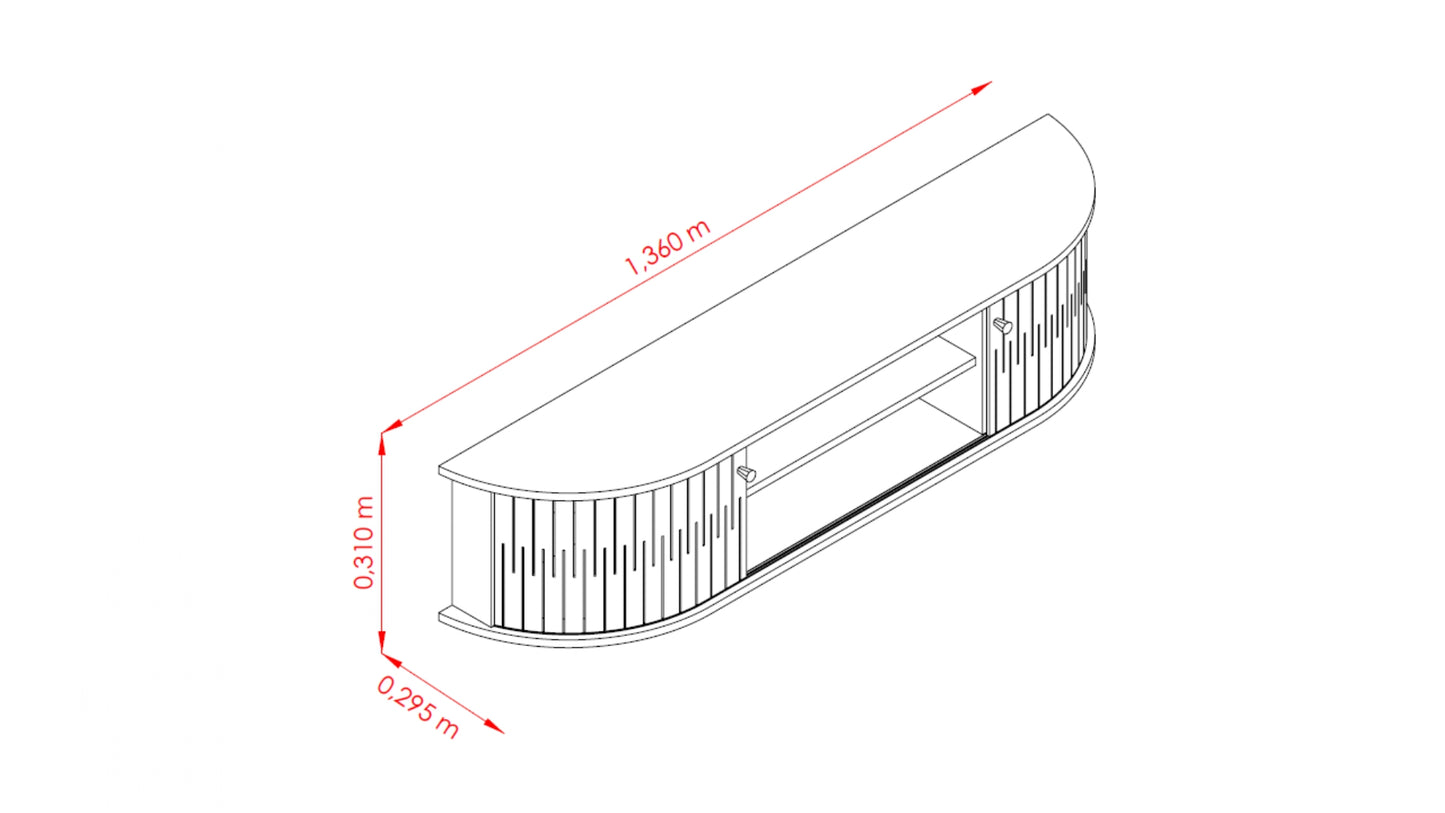 Rack Suspenso Modena Fendi / Naturale TV 60"