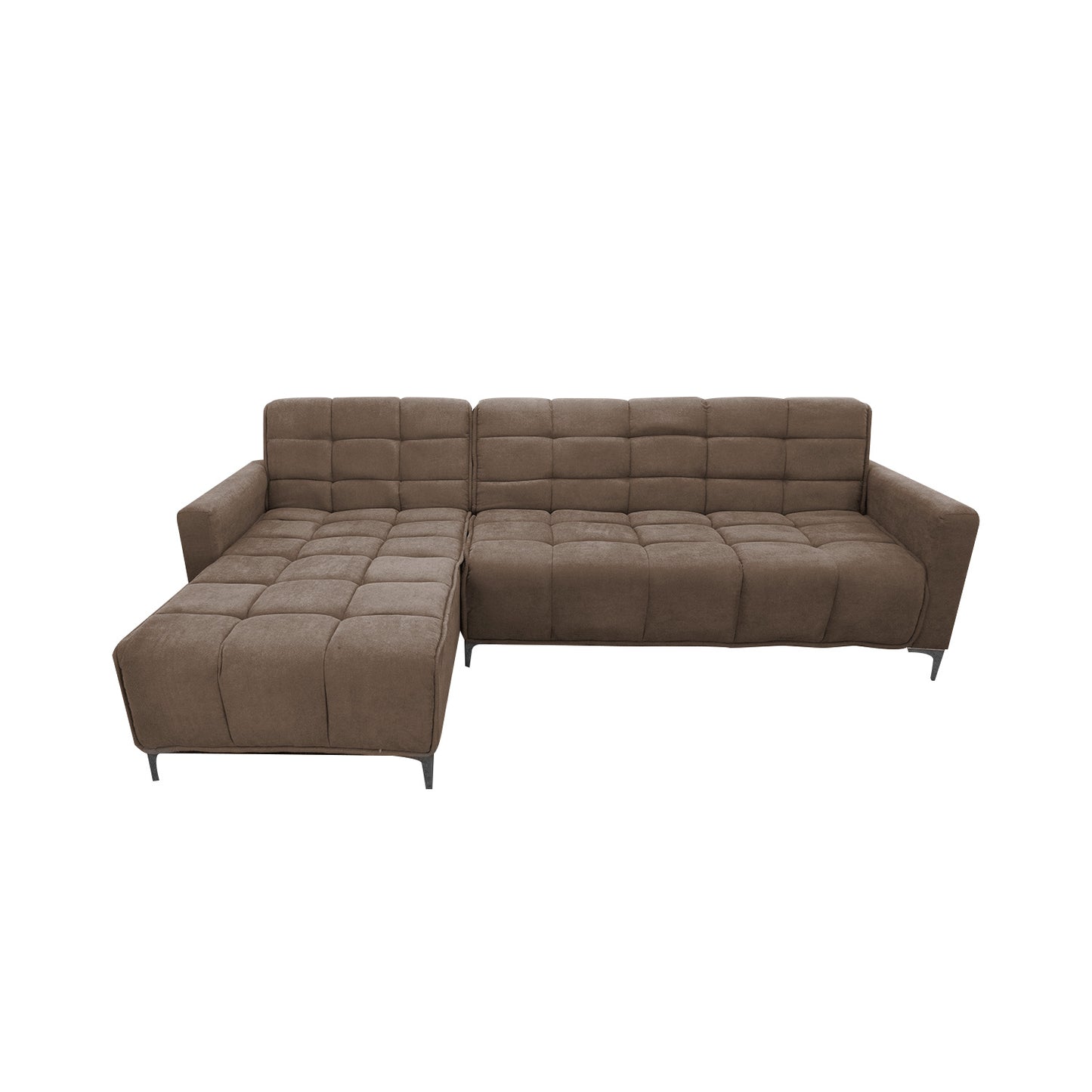 Seccional Reclinable Dakota - Tela (Lino Soft) Café