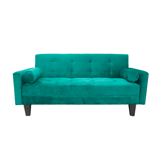 Sofa Cama Virginia - Felpa Turquesa