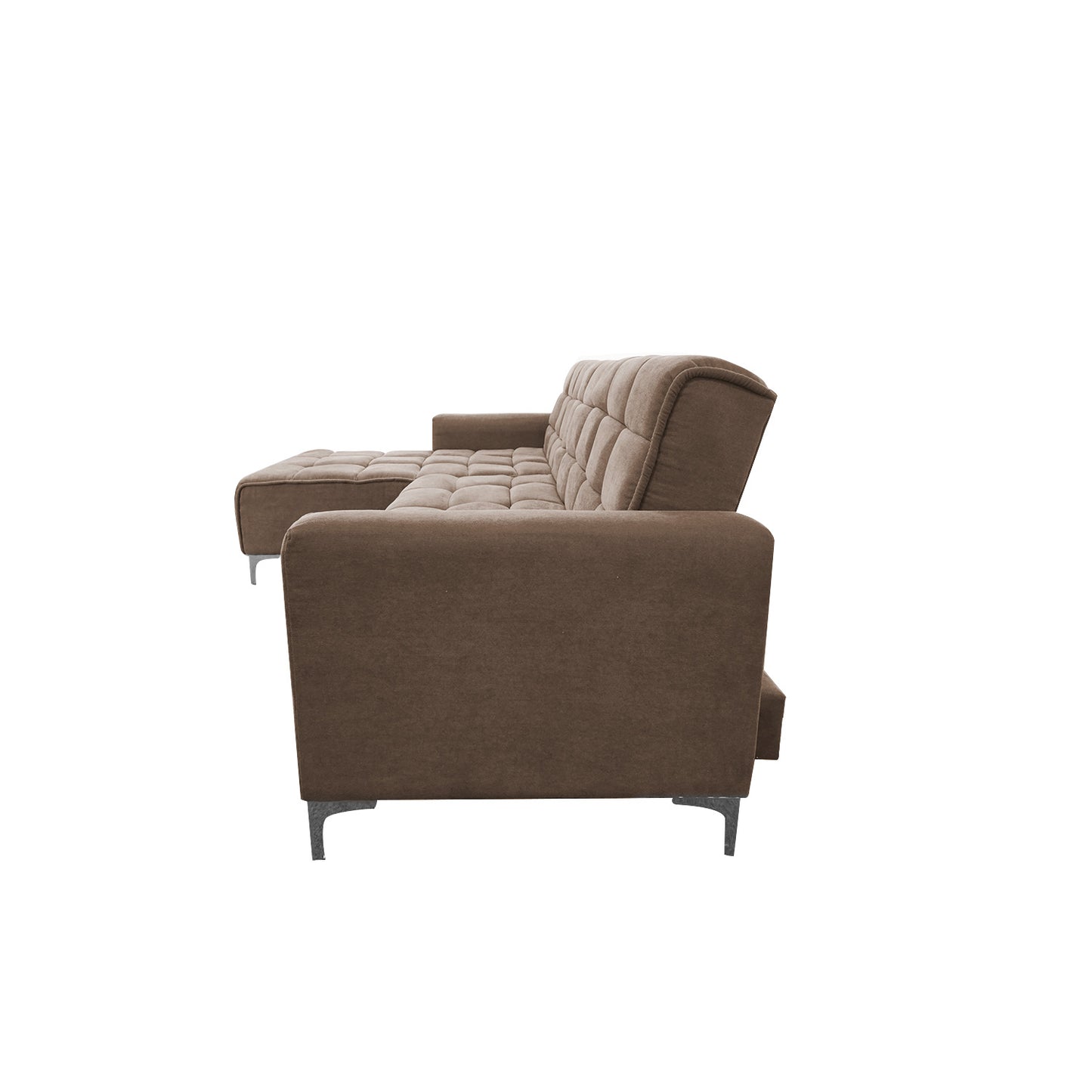 Seccional Reclinable Dakota - Tela (Lino Soft) Café