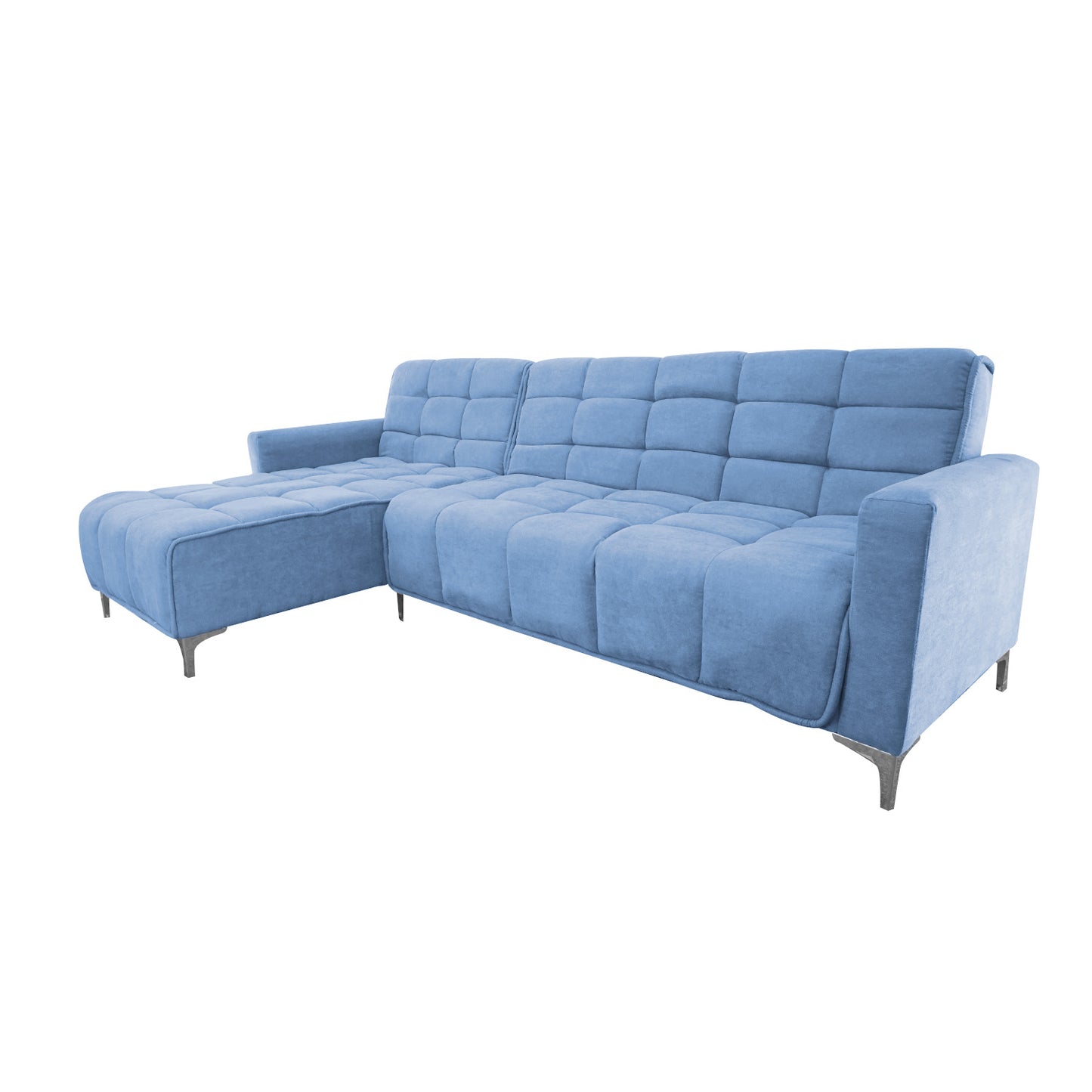 Seccional Reclinable Dakota - Tela (Lino Soft) Azul