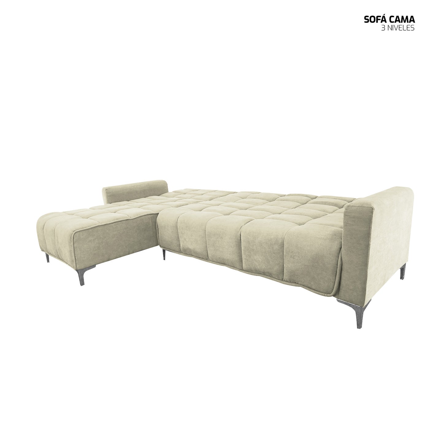 Seccional Reclinable Dakota - Tela (Lino Soft) Beige