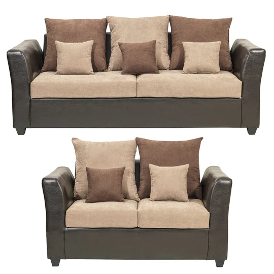 Living 3.2 Madison - Tela (Lino Soft) / PU Café/Beige