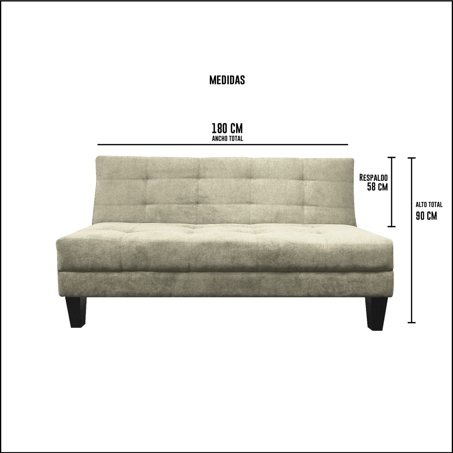 Sofa Cama Luisiana - Tela (Lino Soft) Beige