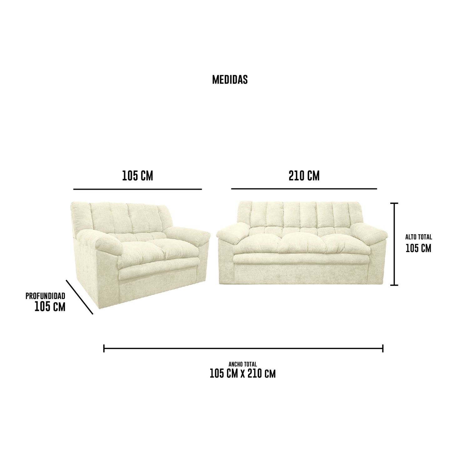 Sofa Georgia 3.2 - Tela (Lino Soft) Beige